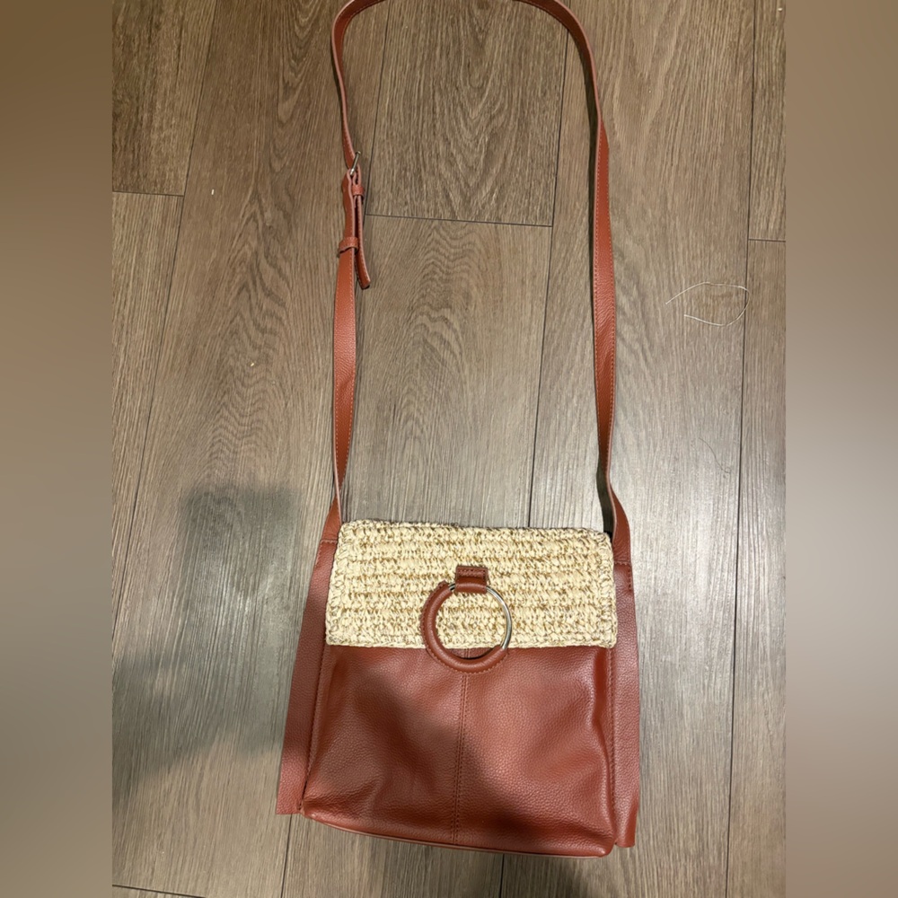 Vince Camuto Tan and Brown Crossbody Bag